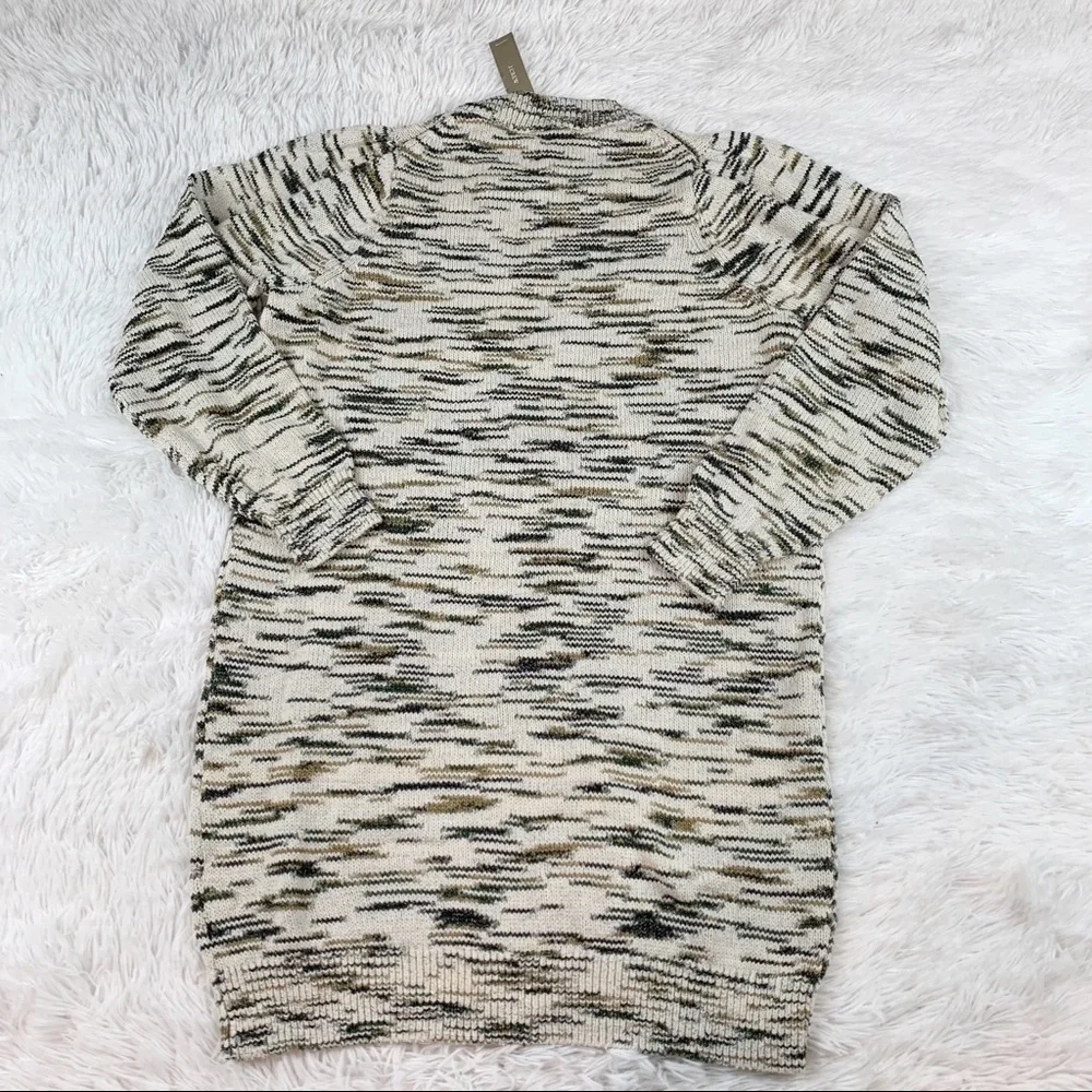 J Crew Space-dyed puff-sleeve sweater-dress long sleeve‎ crew neck pullover